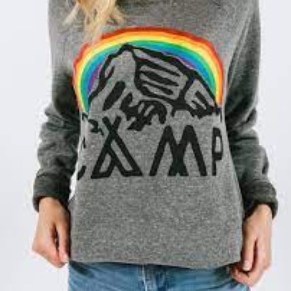 Gray CAMP Graphic Women's Sweater - Picture 1 of 14